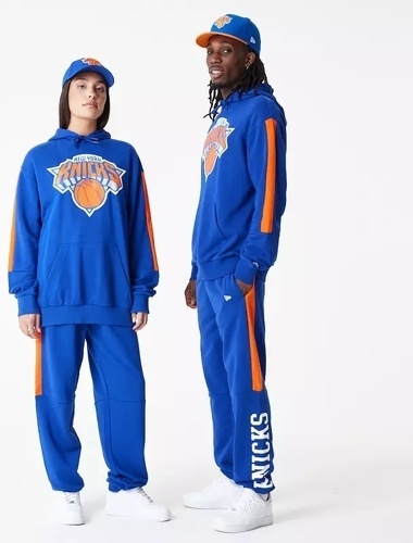 NEW ERA-Sweat à Capuche NBA New York Knicks New Era Color Block Oversize Bleu-1