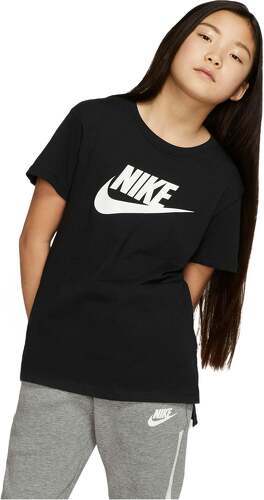NIKE-Nike G NSW TEE Dptl Basic Futura T-Shirt Fille Black/(White) FR: S (Taille Fabricant: S)-2