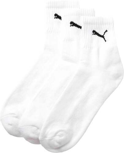 PUMA-Chaussettes Puma courtes Crew 3-pack blanc / noir-2