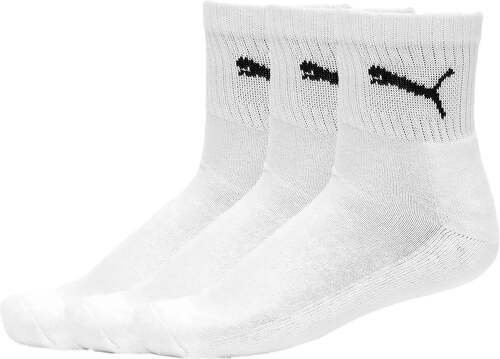 PUMA-Chaussettes Puma courtes Crew 3-pack blanc / noir-1