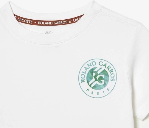 LACOSTE-T-shirt Lacoste Sport Roland Garros Junior Blanc-1