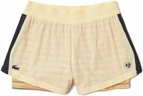 LACOSTE-Short Lacoste Performance Roland Garros Femme Jaune-image-1