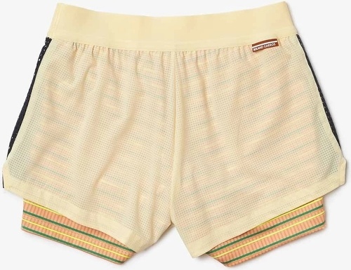 LACOSTE-Short Lacoste Performance Roland Garros Femme Jaune-1