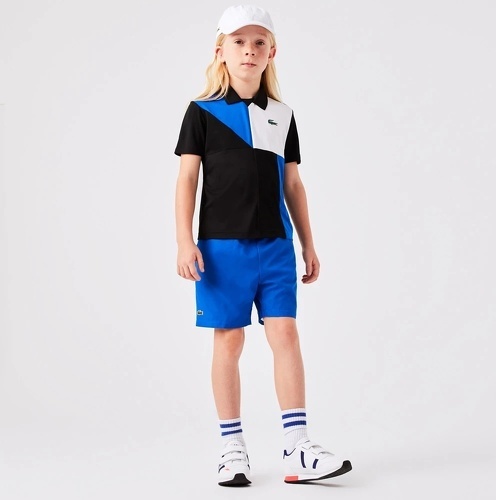 LACOSTE-Polo Lacoste Sport Junior Color-Bloc Noir / Bleu-2