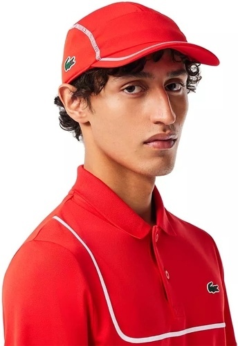 LACOSTE-Casquette Lacoste Color-Block Rouge-3