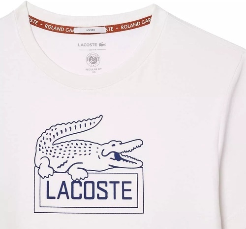 LACOSTE-T-Shirt Lacoste Sport Roland Garros Unisex Blanc-3