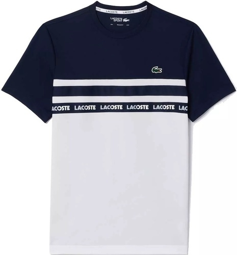 LACOSTE-T-Shirt Lacoste Tennis Blanc / Bleu marine-image-1
