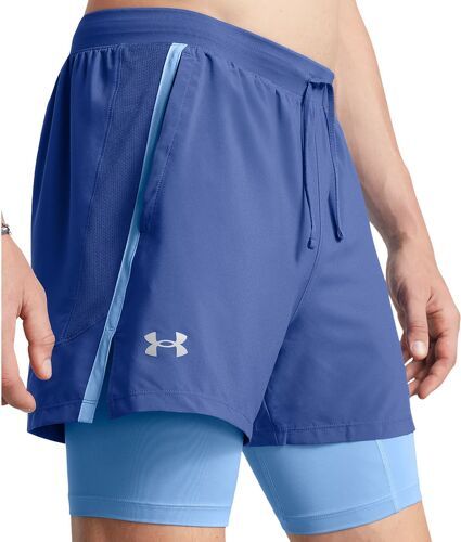 UNDER ARMOUR-Shorts Launch 2-in-1 13Cm Tech Blue/Horizon Blue-3