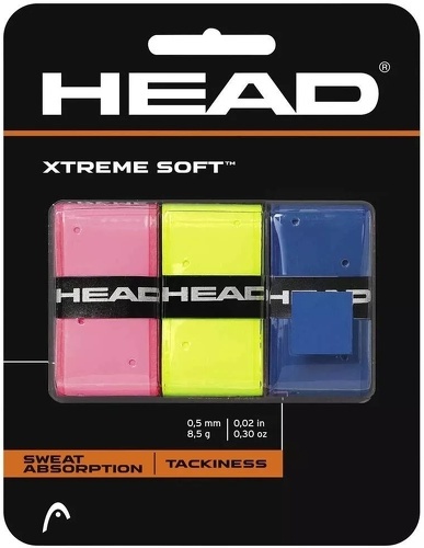 HEAD-Surgrips Head Xtreme Soft Rose Jaune Bleu x 3-0