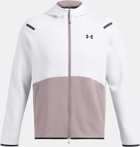 UNDER ARMOUR-Veste à capuche Under Armour Inarrêtable Fleece Homme Blanc et Tetra Gris-image-1