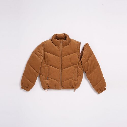 VOLCOM-Doudoune Volcom Cord'n Puff Vintage Brown Femme-1