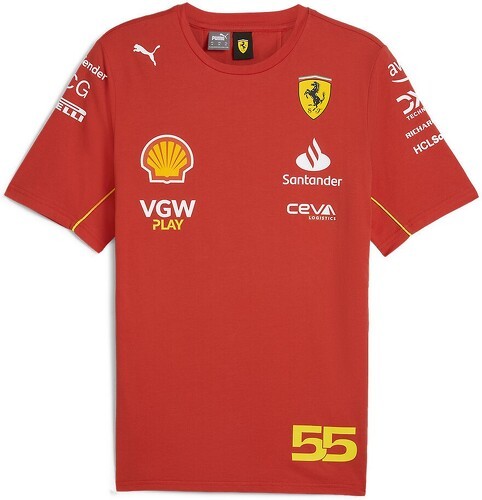 SCUDERIA FERRARI-T-shirt Ferrari Scuderia Officiel Formule 1 Carlos Sainz Rouge-1