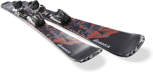 NORDICA-Pack De Ski Nordica Team Am Fdt (110-150) + Fixations Jr 7.0 Fdt Noir Garçon-1