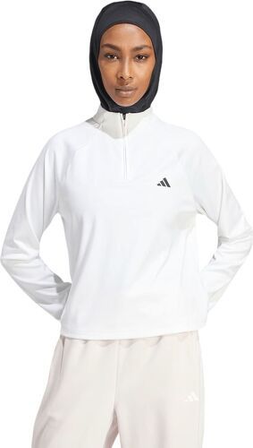 adidas-Pull Essentials Minimal Branding 1/4 Zip White-1