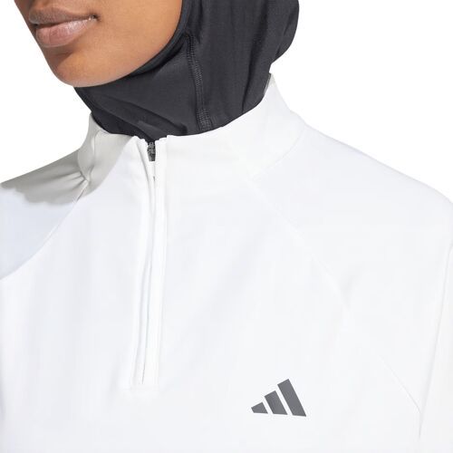 adidas-Pull Essentials Minimal Branding 1/4 Zip White-4