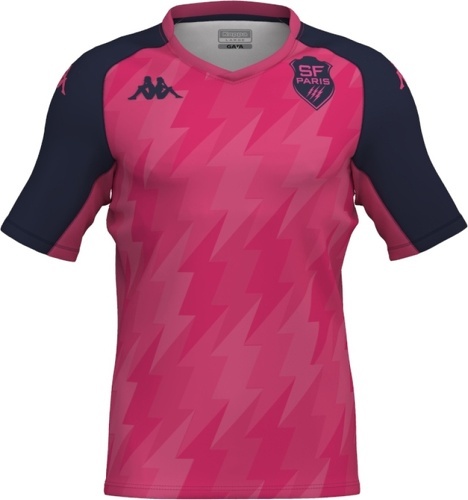 KAPPA-T-shirt bemi Kappa Stade Français Paris Officiel Rugby Rose/Bleu Homme-0