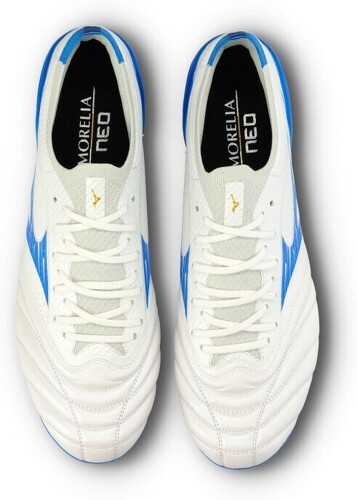 MIZUNO-Crampons Mizuno Morelia Neo IV B Elite Mix Blanc et bleu-4