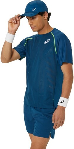 ASICS-T-Shirt Asics Match Bleu-4