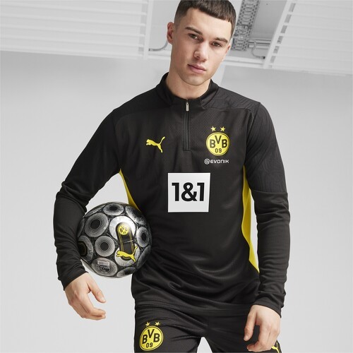 PUMA-Haut d’entraînement à 1/4 zip Borussia Dortmund Homme-3