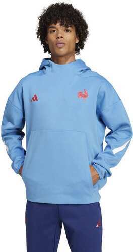 adidas-Sweat à capuche XV de France Adidas Bleu ciel-3