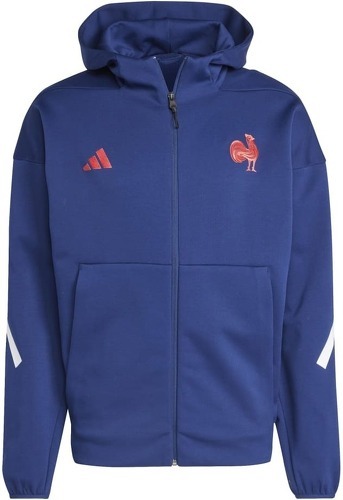 adidas-Veste zippée à capuche Adidas Équipe de France Bleu marine-0