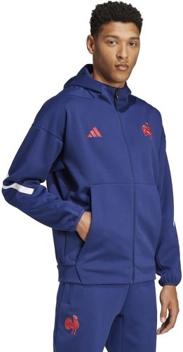 adidas-Veste zippée à capuche Adidas Équipe de France Bleu marine-2