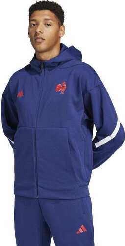 adidas-Veste zippée à capuche Adidas Équipe de France Bleu marine-3