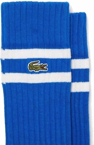 LACOSTE-Chaussettes Lacoste Coton Bleu / Blanc (2 paires)-1