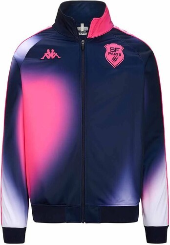 KAPPA-Sweat zippé Banda Anniston Kappa Stade Français Paris Officiel Rugby Bleu/Rose Homme-1