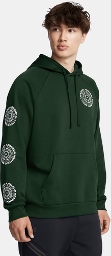 UNDER ARMOUR-Sweat à capuche UA Rival Fleece High Brand Read Logo Hoodie vert forêt-2