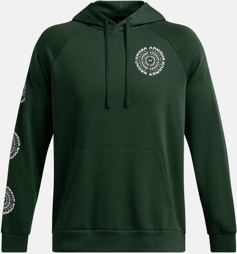 UNDER ARMOUR-Sweat à capuche UA Rival Fleece High Brand Read Logo Hoodie vert forêt-0