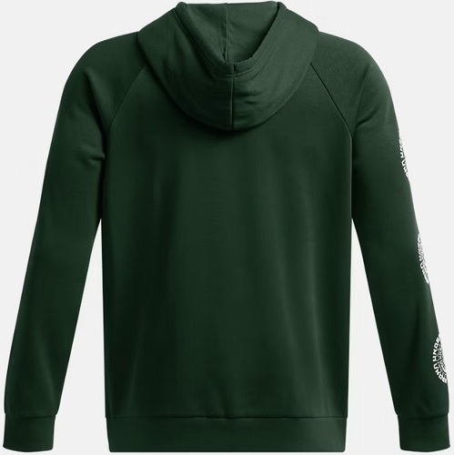 UNDER ARMOUR-Sweat à capuche UA Rival Fleece High Brand Read Logo Hoodie vert forêt-1