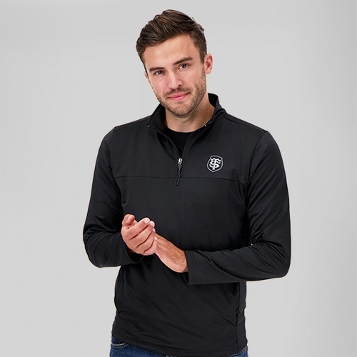 STADE TOULOUSAIN-Sweat noir pour homme Quart Zip Polar Stade Toulousain-2