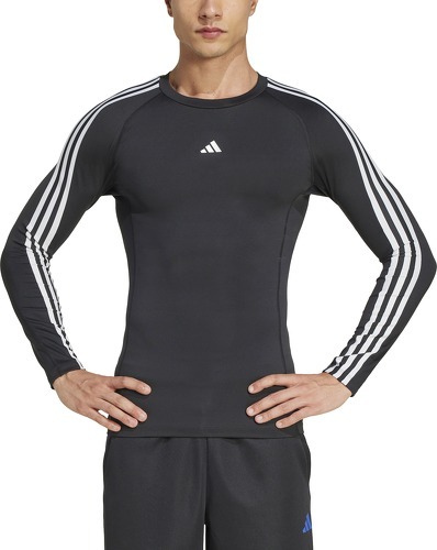 adidas-Maillot de compression manches longues adidas Techfit 3-Stripes-3