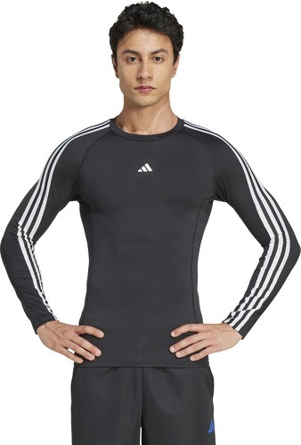 adidas-Maillot de compression manches longues adidas Techfit 3-Stripes-1