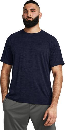 UNDER ARMOUR-T-shirt Tech Textured Midnight Navy / Black-2