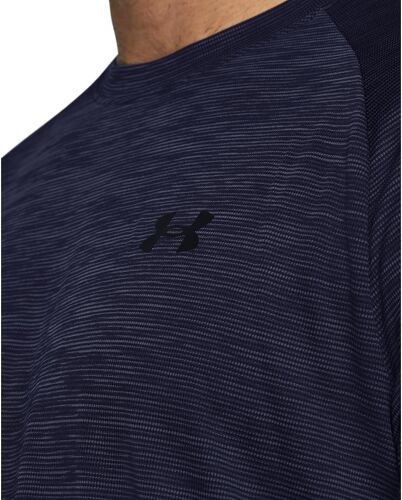 UNDER ARMOUR-T-shirt Tech Textured Midnight Navy / Black-4