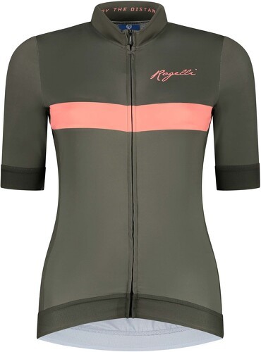 Rogelli-Maillot Manches Courtes Velo Prime - Femme - Vert/Coral-0