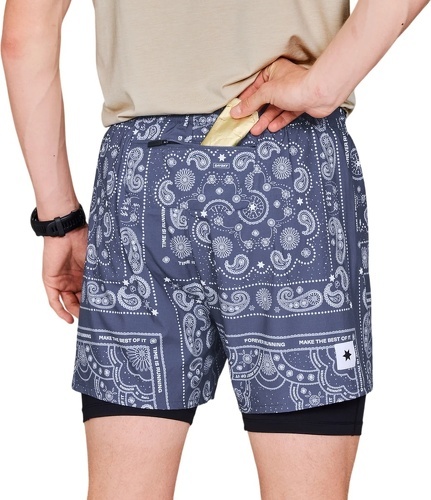 Saysky-Paisley 2 In 1 Pace Shorts 5"-1