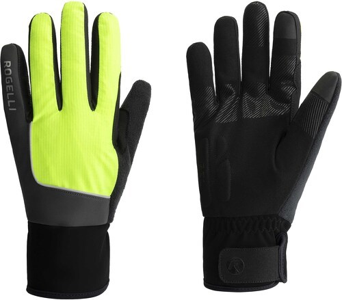 Rogelli-Gants de vélo Hiver -  Hommes Femmes - Jaune - Rogelli Essential HI VIS-0