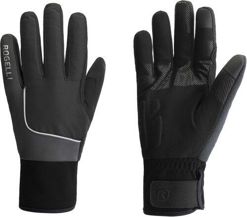 Rogelli-Gants de vélo Hiver -  Hommes Femmes - Noir - Rogelli Essential HI VIS-0