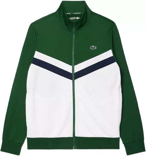 LACOSTE-Veste zippée Lacoste Tennis Vert / Blanc-0