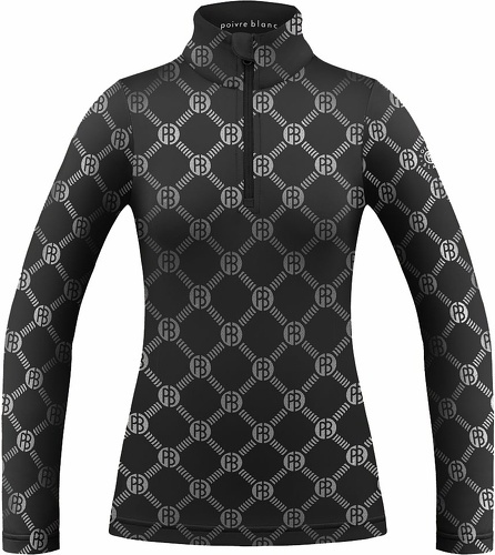 POIVRE BLANC-Sous Vetement Technique Poivre Blanc Base Layer Shirt 1940 Monogram Black Femme-0