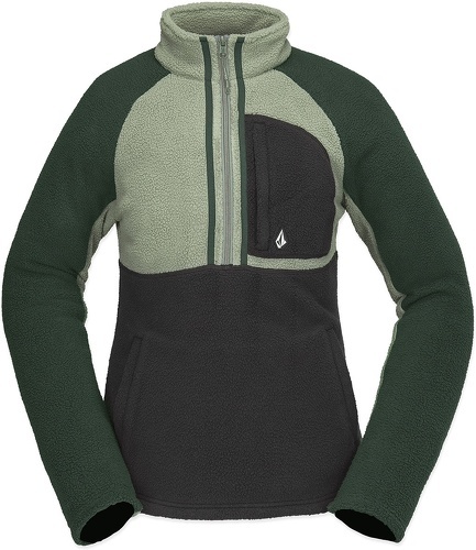 VOLCOM-Sweat Volcom Demi Half Zip Lichen Green Femme-0