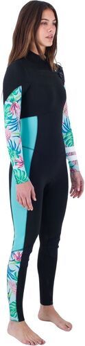 HURLEY-Hurley Femmes Plus Printed 3/2mm Chest Zip Combinaison Néoprène W-4