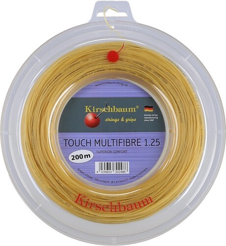 KIRSCHBAUM-Cordage De Tennis En Cerisier Touch Multifibre (Confortable) Naturel Rouleau De 200M-0