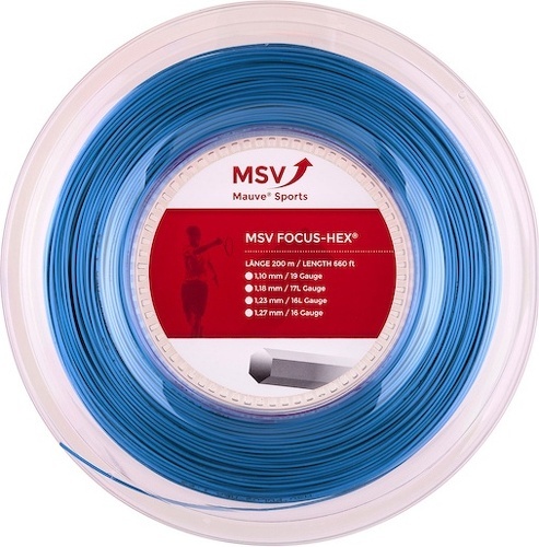 MSV-Cordage De Tennis Msv Focus Hex (Durabilité + Spin) Clair Rouleau De 200M-0