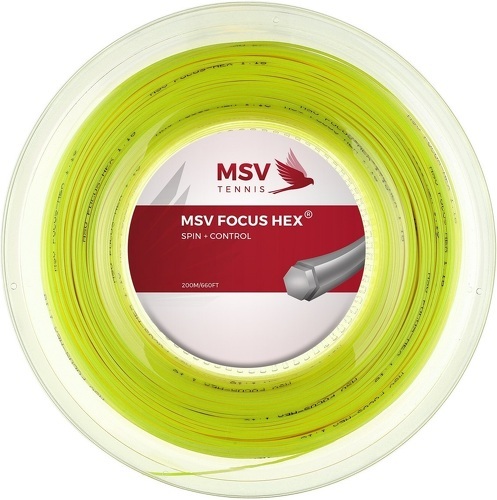 MSV-Cordage De Tennis Msv Focus Hex (Durabilité + Spin) Fluo Rouleau De 200M-0