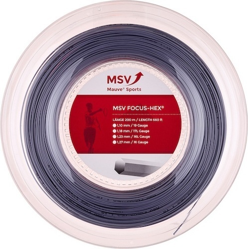 MSV-Cordage De Tennis Msv Focus Hex (Durabilité + Spin) Rouleau De 200M-0