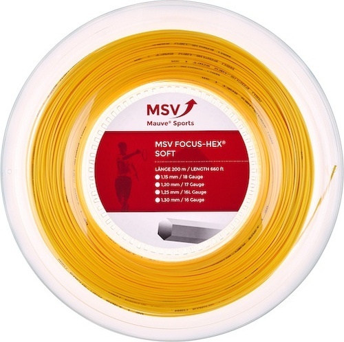 MSV-Cordage De Tennis Msv Focus Hex Soft 1.20 (Durabilité+Toucher) Rouleau De 200M-0